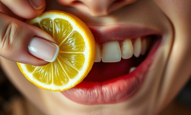 memutihkan gigi dengan lemon
