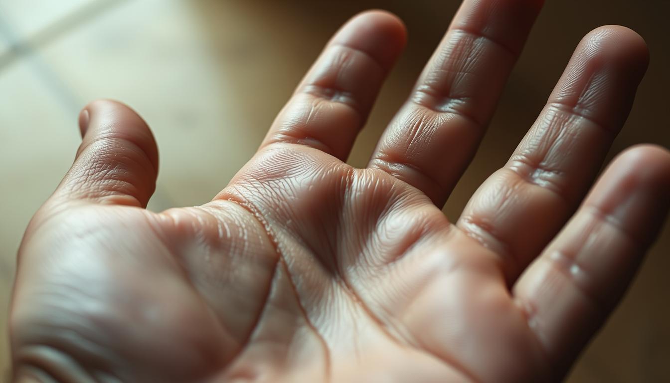 telapak tangan berkeringat