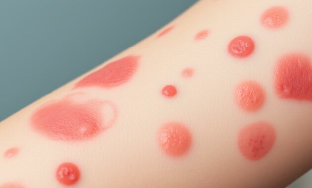 gejala bercak merah